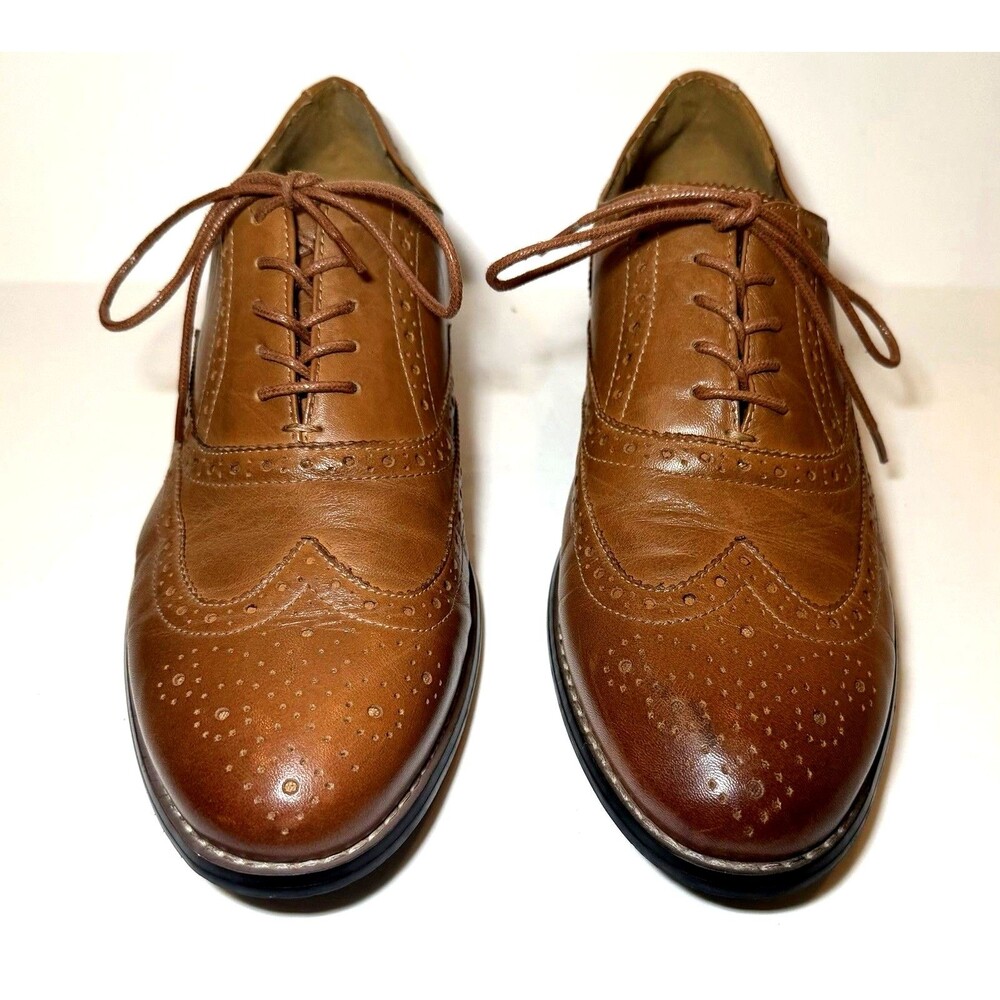 Nunn Bush TJ Men’s 9M Brown Leather Wingtip Oxford Brogue Dress Shoes 84637